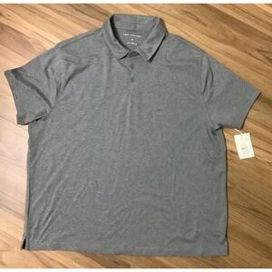 Free Assembly Men's 3XL Luxe Everyday Polo Shirt Heather Gray Short Sleeve NWT